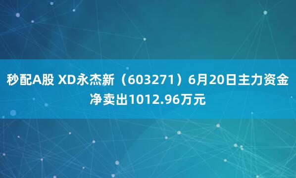 秒配A股 XD永杰新（603271）6月20日主力资金净卖出1012.96万元